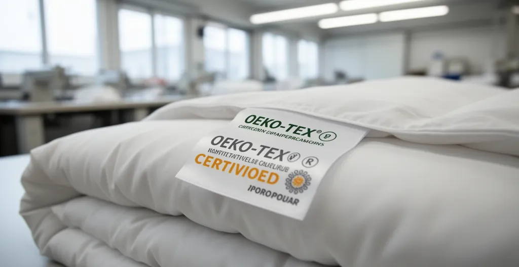 Étiquette certification Oeko-Tex housse percale coton